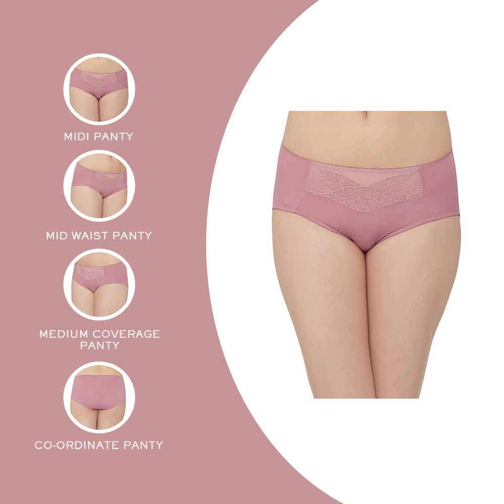 Moselle Mid Waist Medium Coverage Everyday Wear Midi Panty - Purple