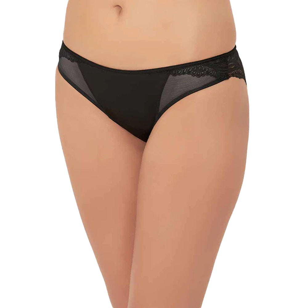 Zephyr Low Waist Medium Coverage Bridal Wear  Bikini Panty - Black