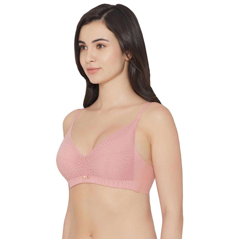 Forma Padded Wired  3/4th Cup Everyday Wear Medium coverage Lace Bra - Pink