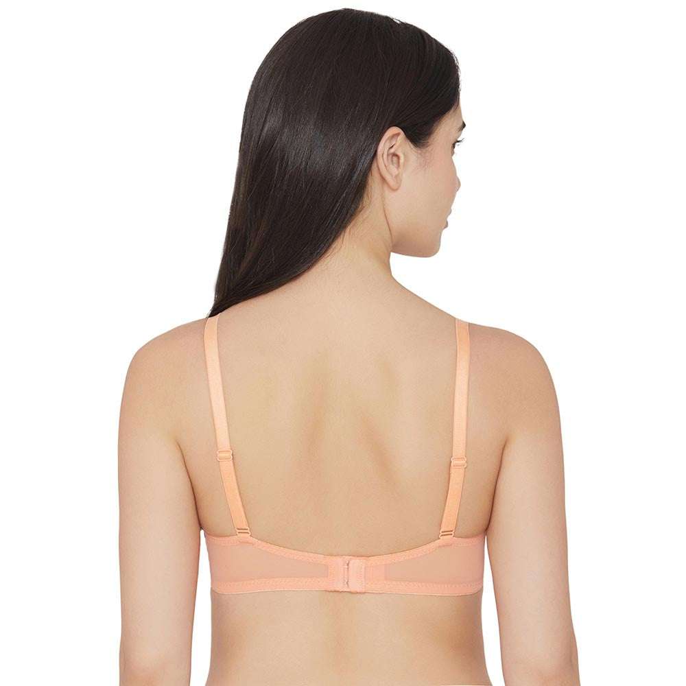 Mysa Padded Non-Wired 3/4th Cup Everyday Wear Medium coverage T-Shirt Bra - Orange