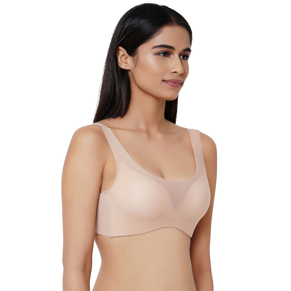 Aura Padded Non-wired 3/4th Cup Everyday Wear Full coverage Bra - Beige