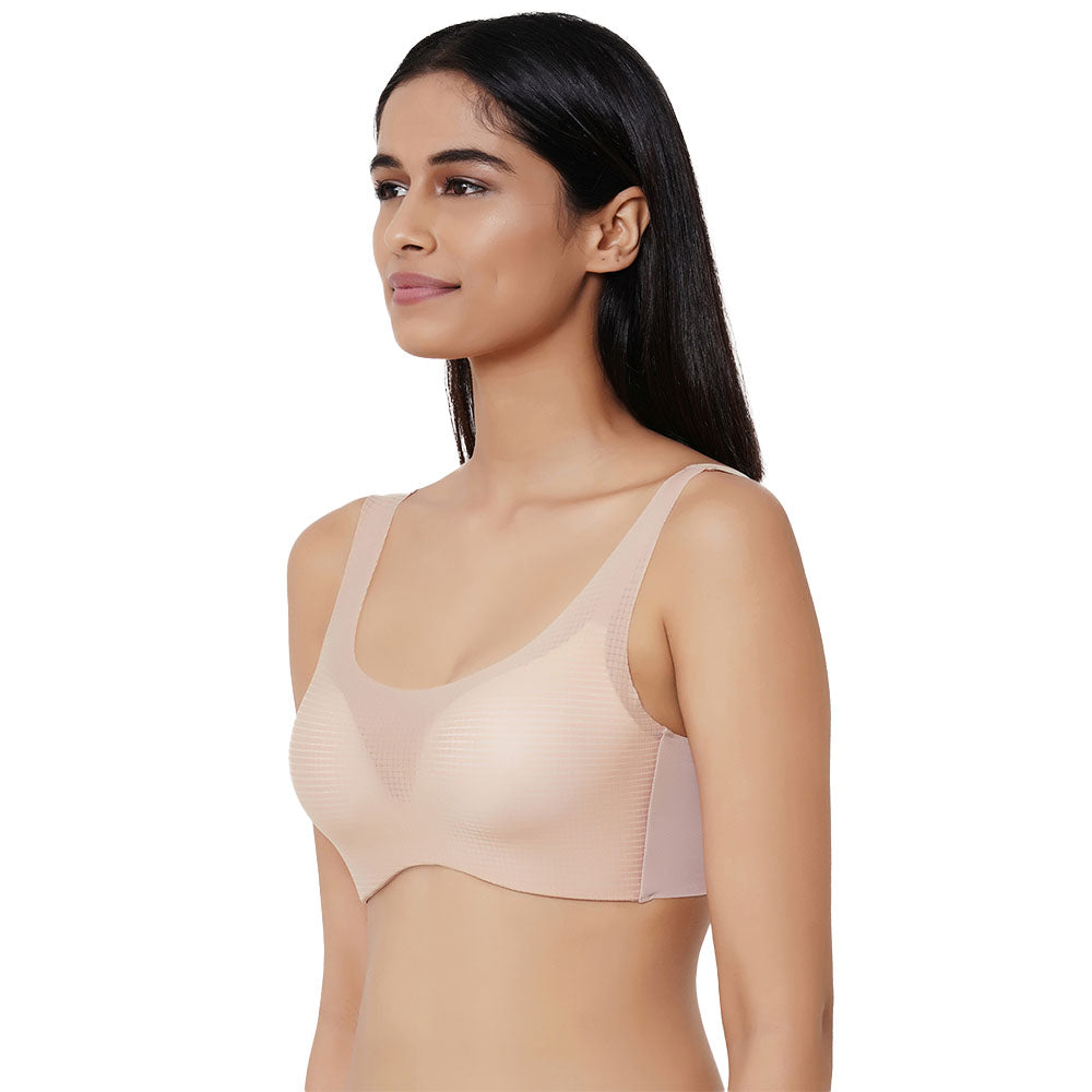 Aura Padded Non-wired 3/4th Cup Everyday Wear Full coverage Bra - Beige