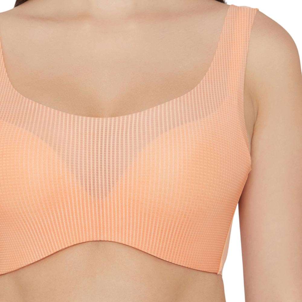 Aura Padded Non-wired 3/4th Cup Everyday Wear Full coverage Bra - Orange