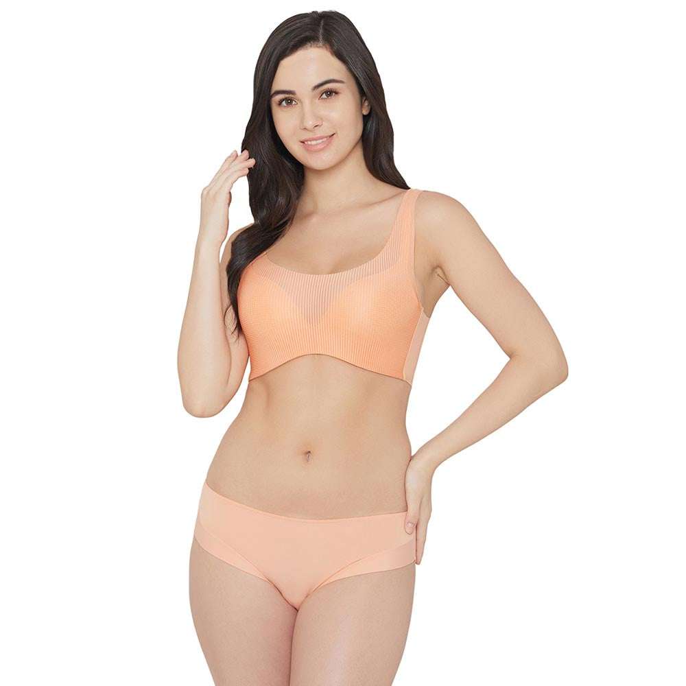 Aura Padded Non-wired 3/4th Cup Everyday Wear Full coverage Bra - Orange