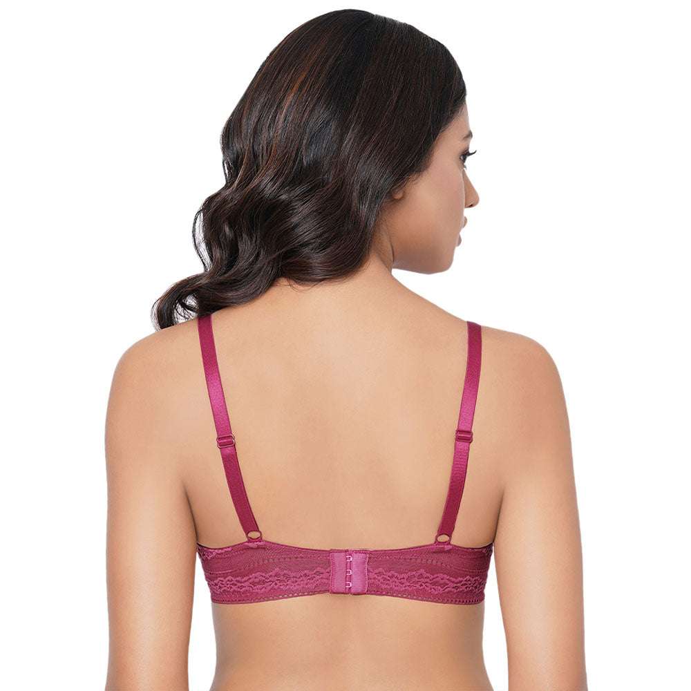 Lucy Padded Non-Wired 3/4th Cup Bridal Wear Medium coverage Fashion Bra - Wine