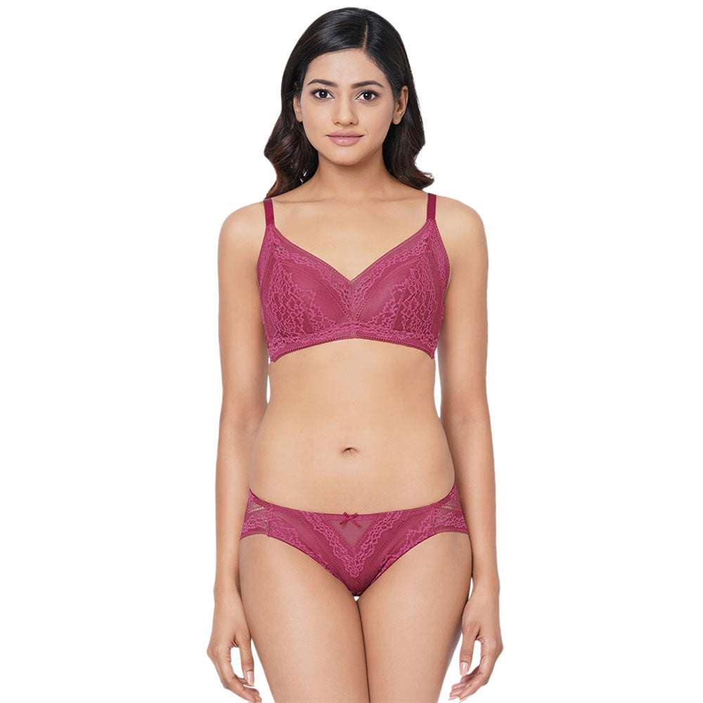 Lucy Padded Non-Wired 3/4th Cup Bridal Wear Medium coverage Fashion Bra - Wine
