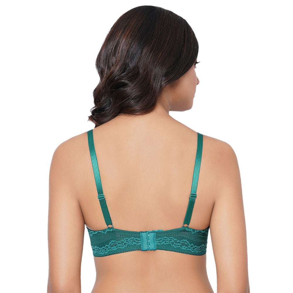 Lucy Padded Non-Wired 3/4th Cup Bridal Wear Medium coverage Fashion Bra - Teal