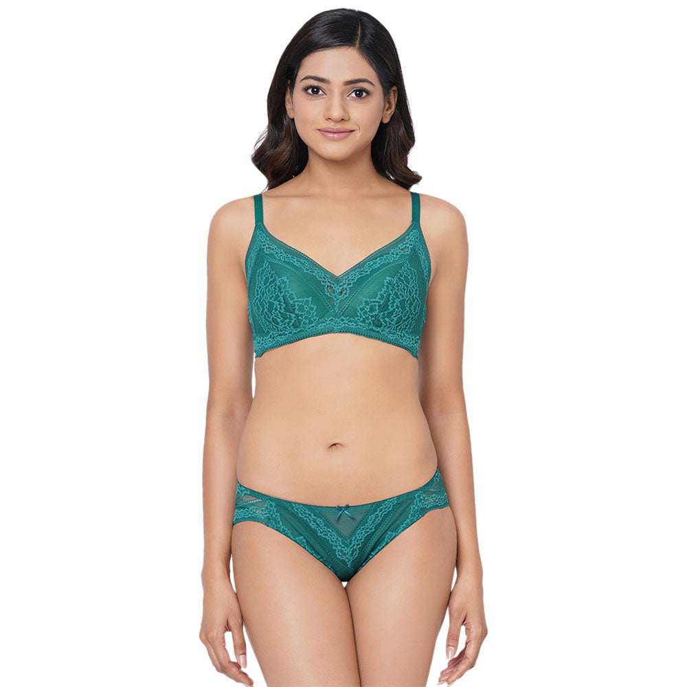 Lucy Padded Non-Wired 3/4th Cup Bridal Wear Medium coverage Fashion Bra - Teal