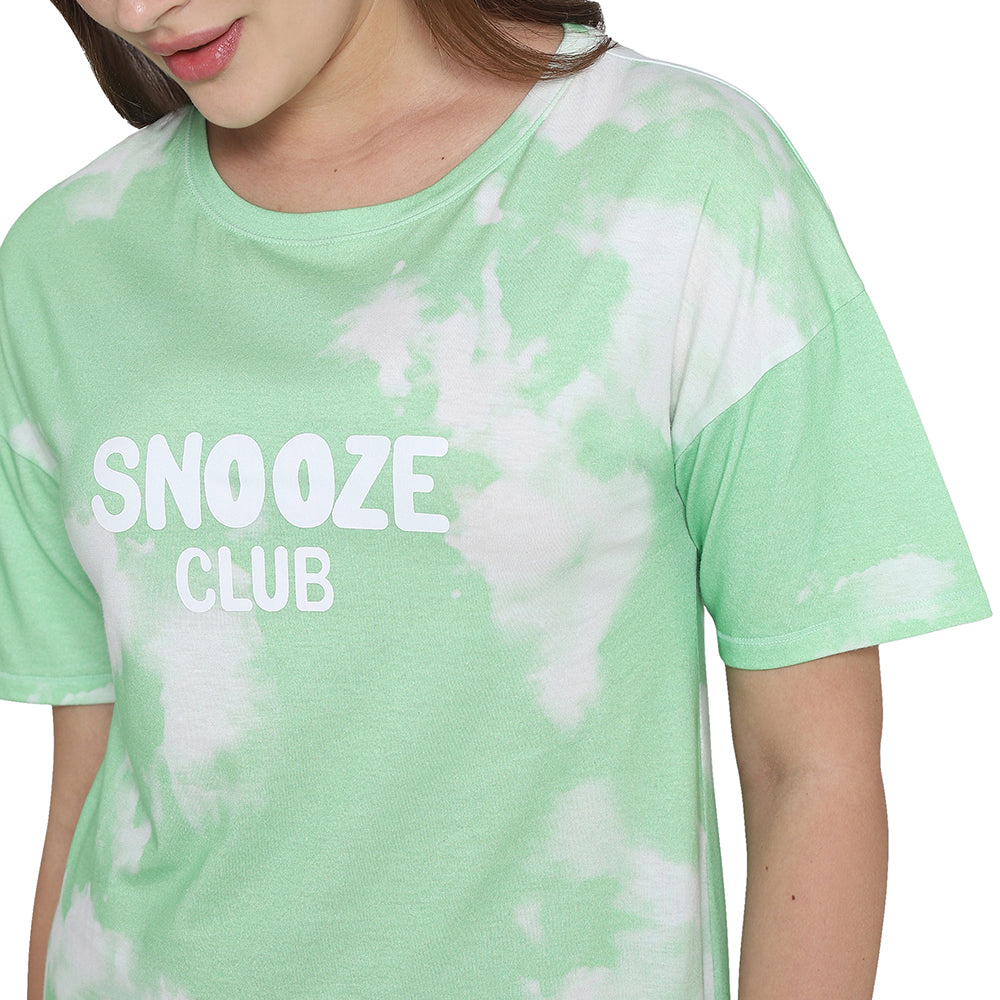 Wacoal Women’s Snooze Club Short sleeve Calf Length Comfort Fit Pure Cotton Night Dress-Sea Green