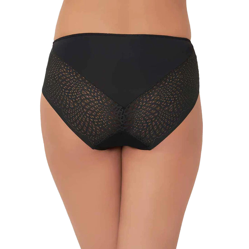 Forma Mid Waist Medium Coverage Everyday Wear Hipster Panty - Black
