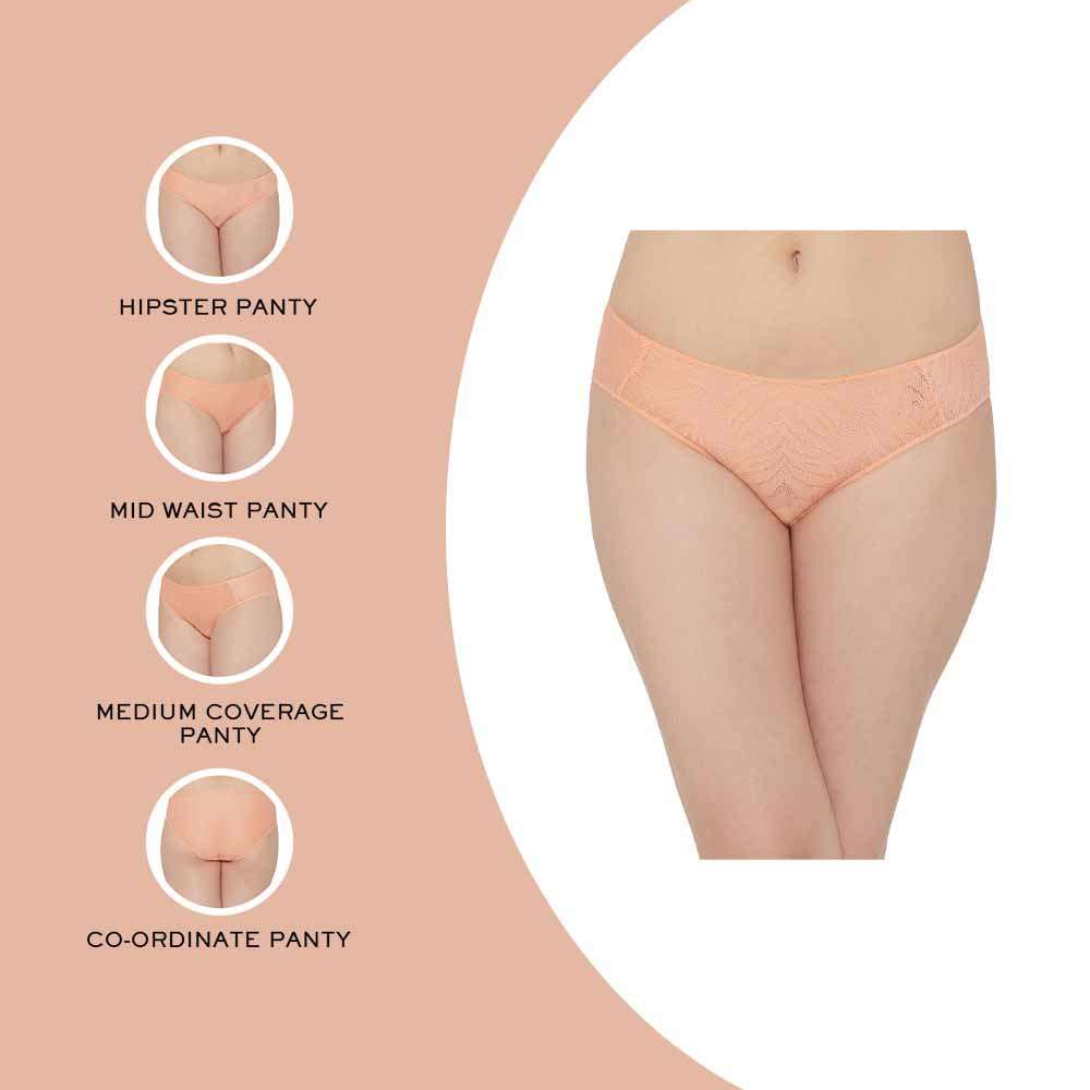 Mysa Mid Waist Medium Coverage Everyday Wear Hipster Panty - Orange