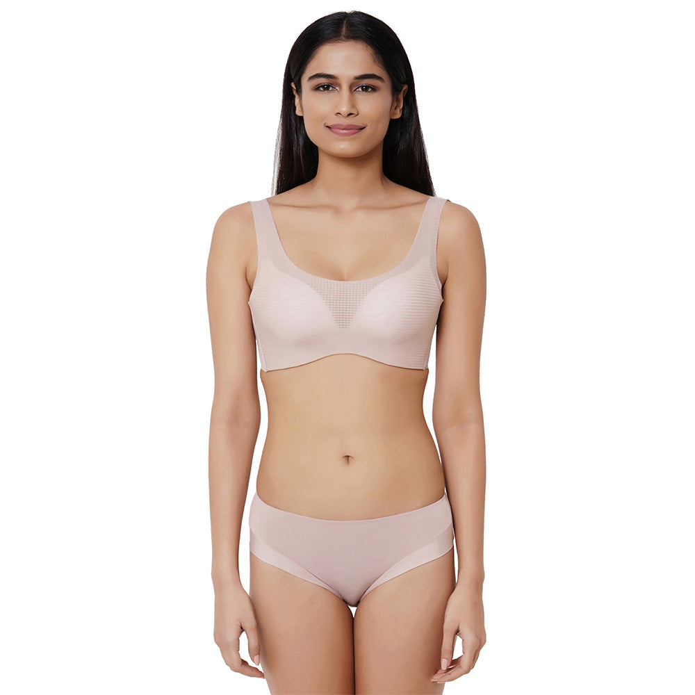 Aura Low Waist Medium Coverage Everyday Wear Hipster Panty - Beige