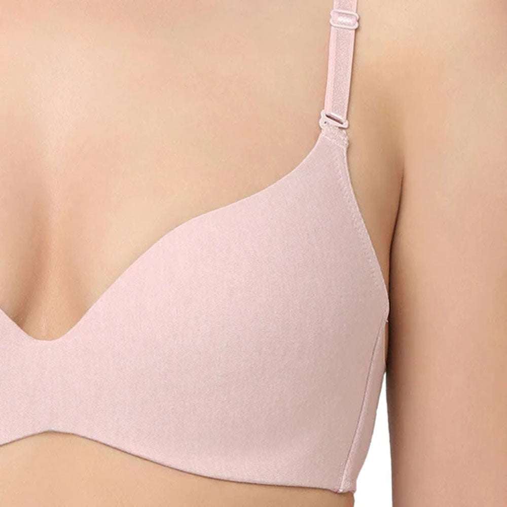 Synchro Padded Non-Wired 3/4th Cup Everyday Wear T-Shirt Bra - Beige