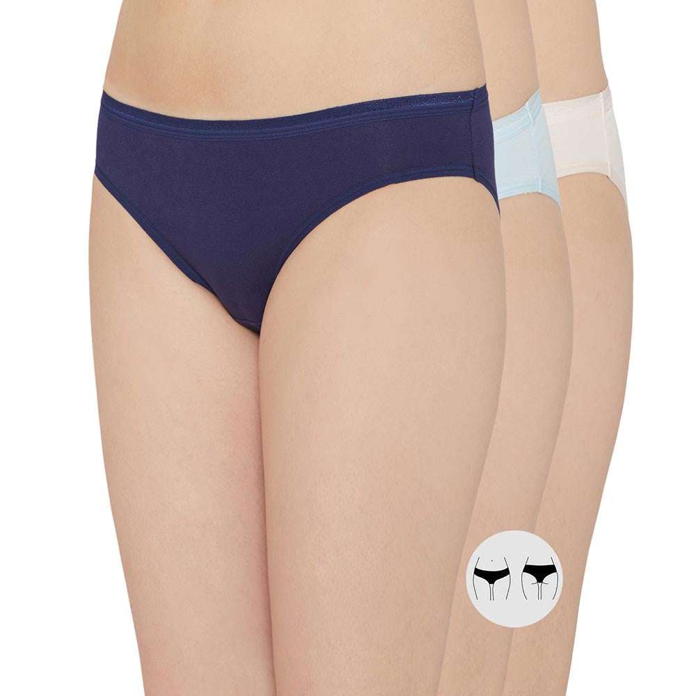 Cotton Low Waist Medium Coverage Everyday Wear Pack of 3  Bikini Panty