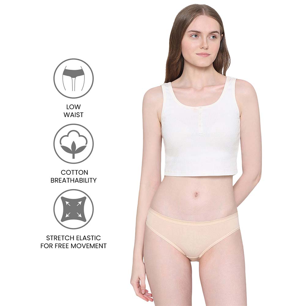 Cotton Low Waist Medium Coverage Everyday Wear Pack of 3  Bikini Panty
