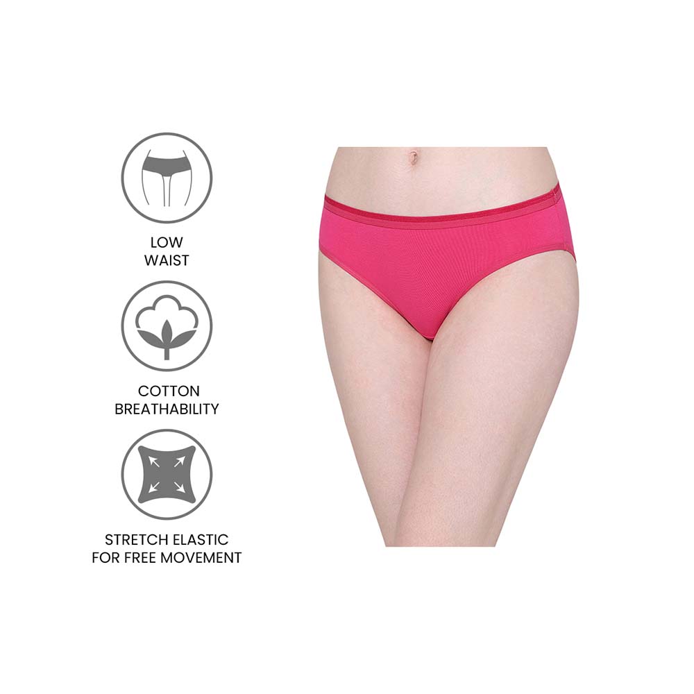 Cotton Low Waist Medium Coverage Everyday Wear Pack of 3  Bikini Panty