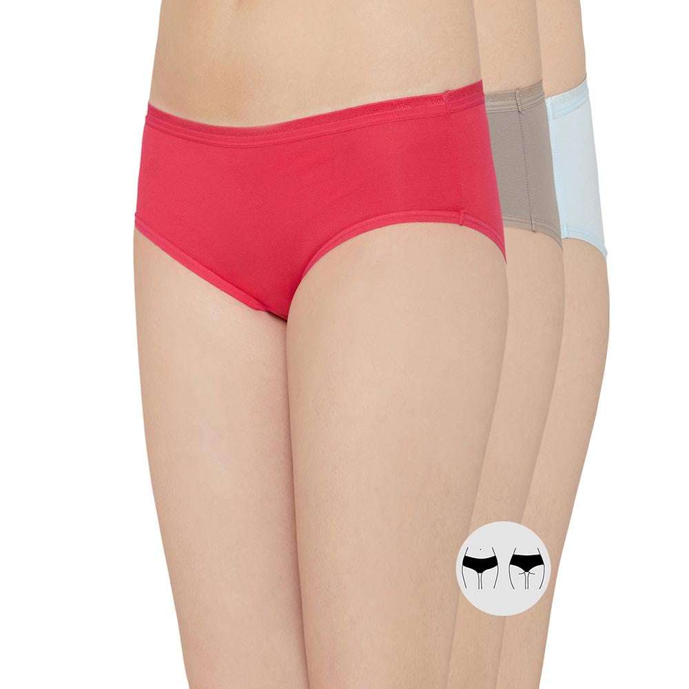 Cotton Mid Waist Medium Coverage Everyday Wear Pack of 3  Hipster Panty