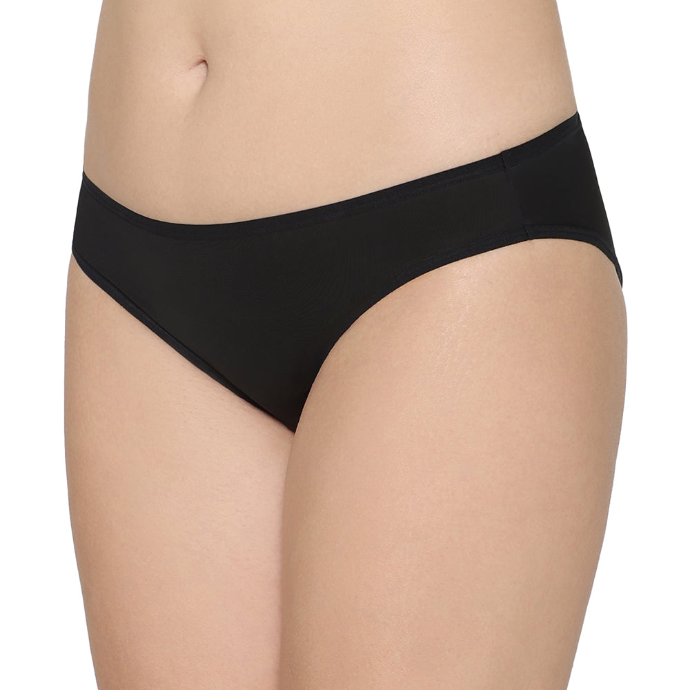 Quick Dry Low Waist Medium Coverage Everyday Wear Pack of 3 Bikini Panty