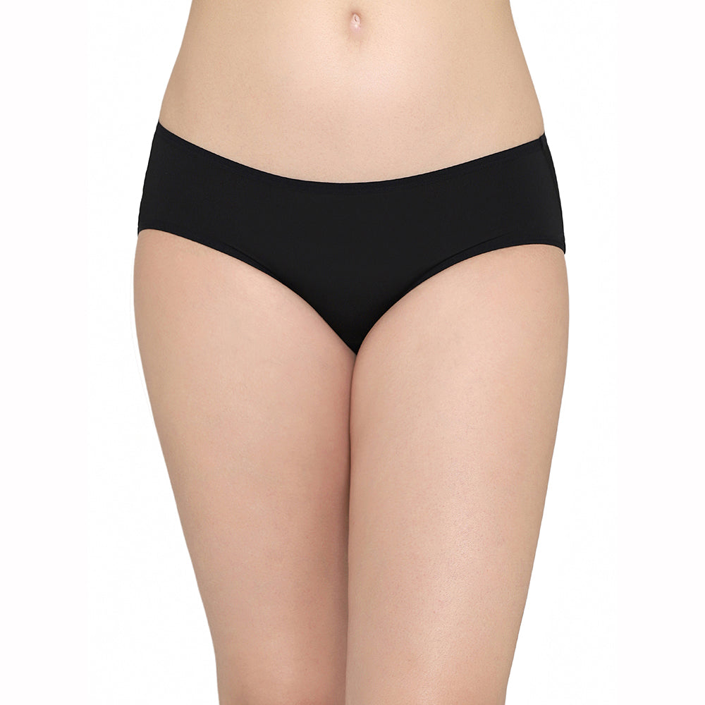 Quick Dry Mid Waist Medium Coverage Everyday Wear Pack of 3 Hipster Panty