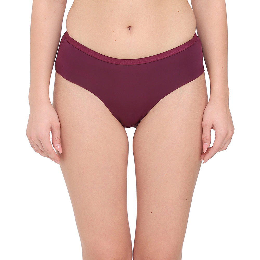 BASICS Zoe Mid-waist Medium Coverage Everyday wear Hipster Panty - Wine