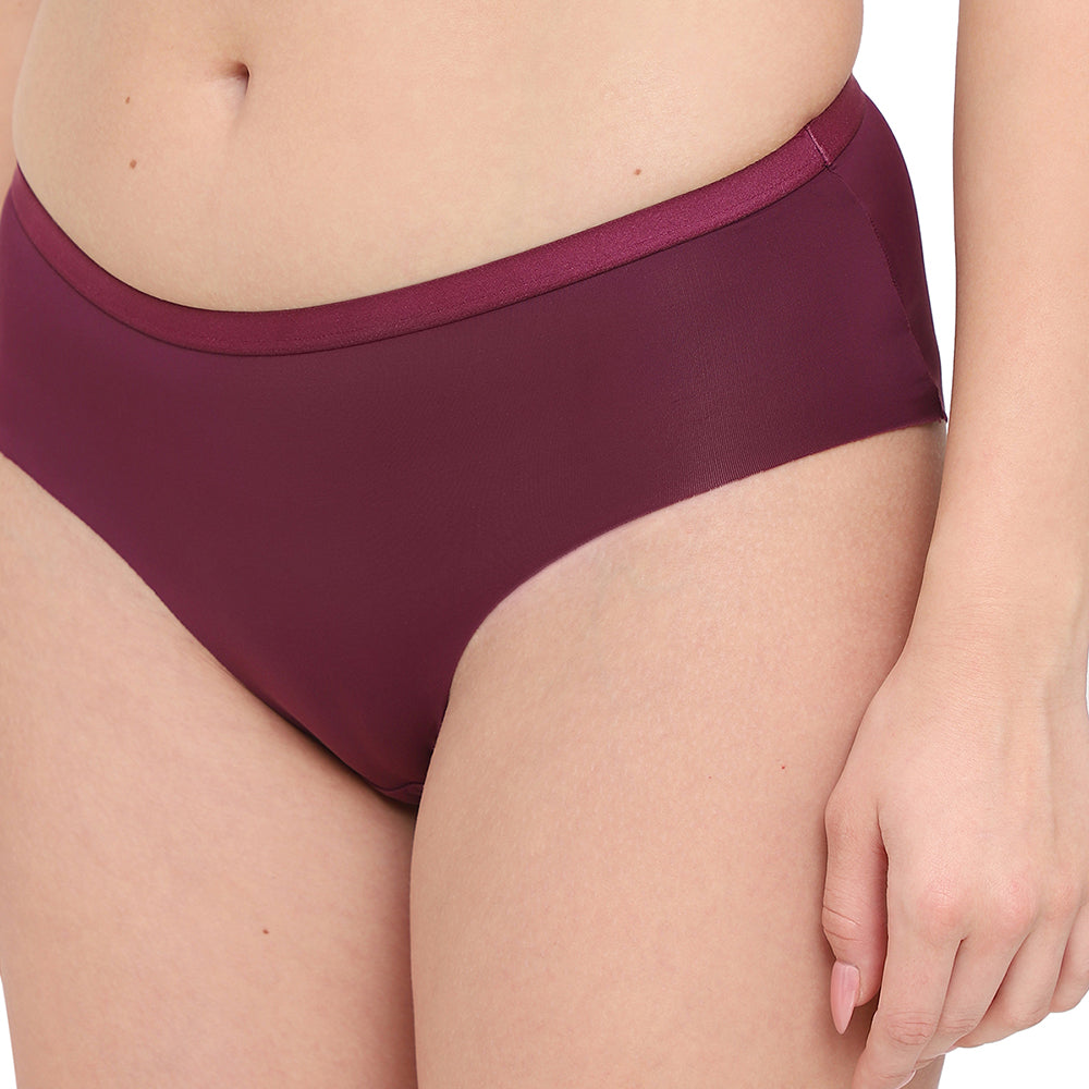 BASICS Zoe Mid-waist Medium Coverage Everyday wear Hipster Panty - Wine