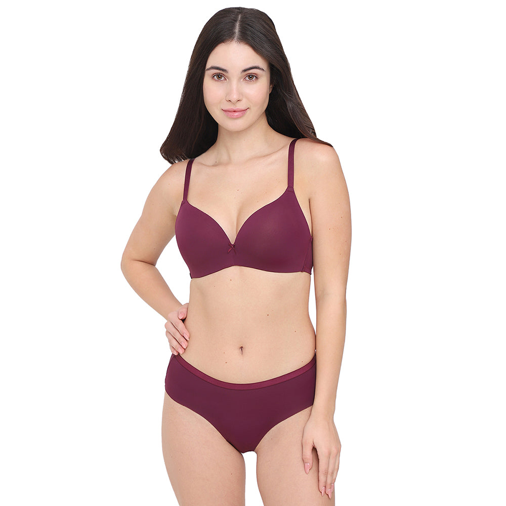 BASICS Zoe Mid-waist Medium Coverage Everyday wear Hipster Panty - Wine