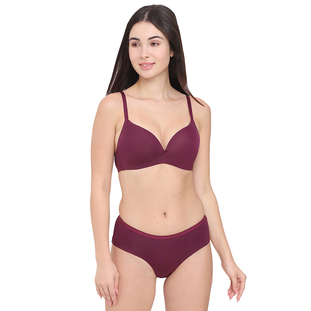 BASICS Zoe Mid-waist Medium Coverage Everyday wear Hipster Panty - Wine