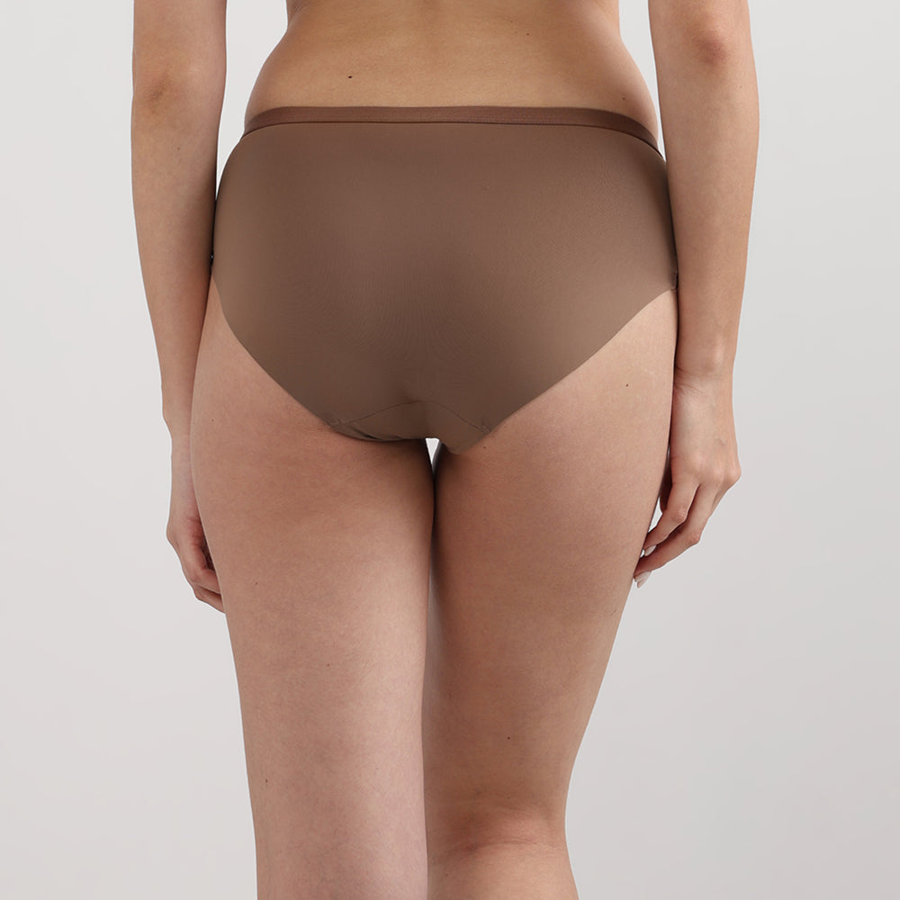 Wacoal Women’s BASICS Zoe Mid-waist Medium Coverage  Everyday wear Hipster Panty-Brown