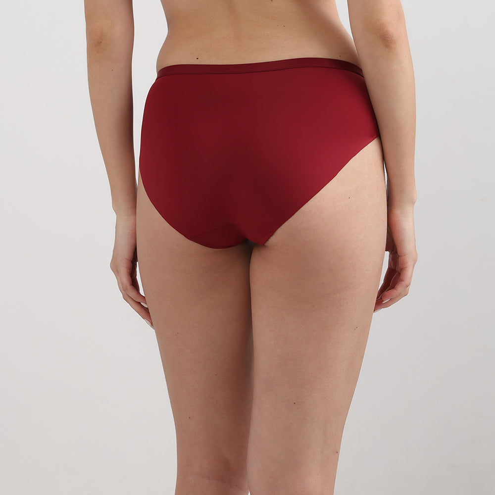 Wacoal Women’s BASICS Zoe Mid-waist Medium Coverage  Everyday wear Hipster Panty-Red
