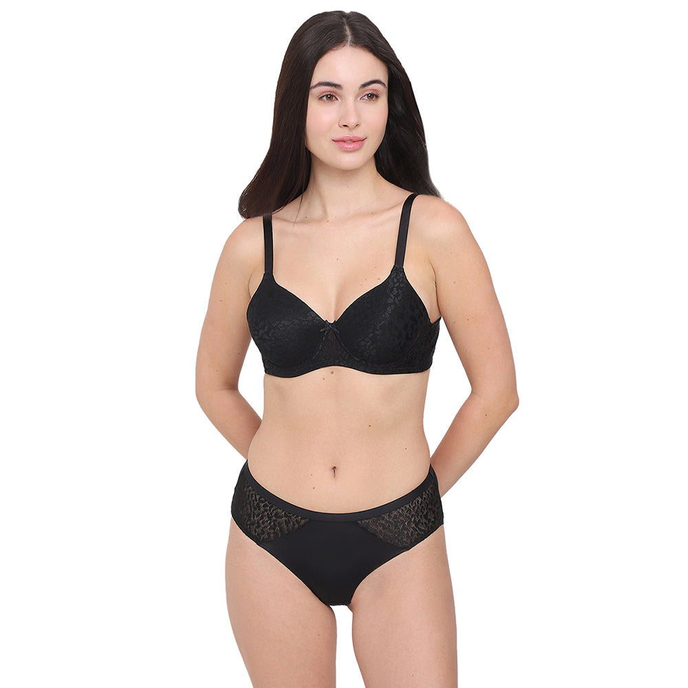 BASICS Bliss Mid-waist Medium Coverage Everyday wear Hipster Panty - Black