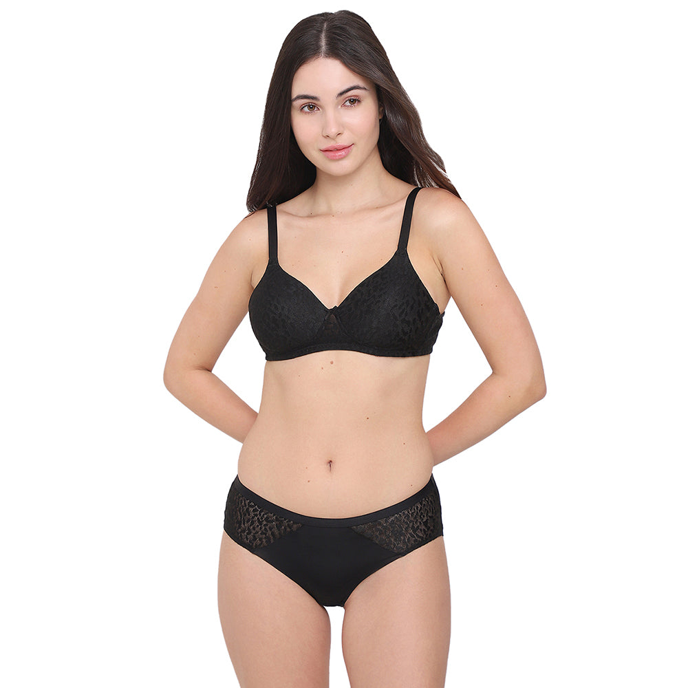 BASICS Bliss Mid-waist Medium Coverage Everyday wear Hipster Panty - Black