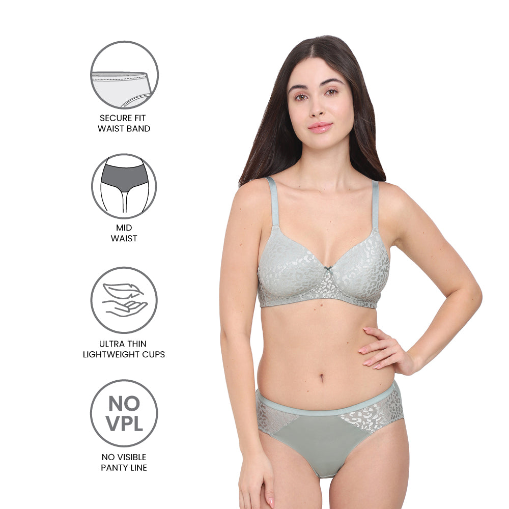 BASICS Bliss Mid-waist Medium Coverage Everyday wear Hipster Panty - Green