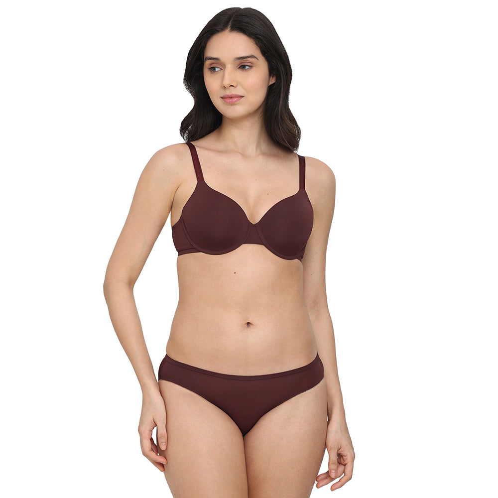 Everyday Elegance Low Waist Medium Coverage Everyday Wear Bikini Panty - Brown