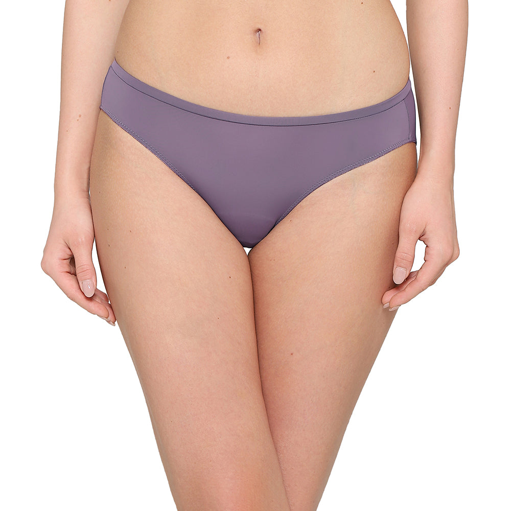 Everyday Elegance Low Waist Medium Coverage Everyday Wear Bikini Panty-Purple