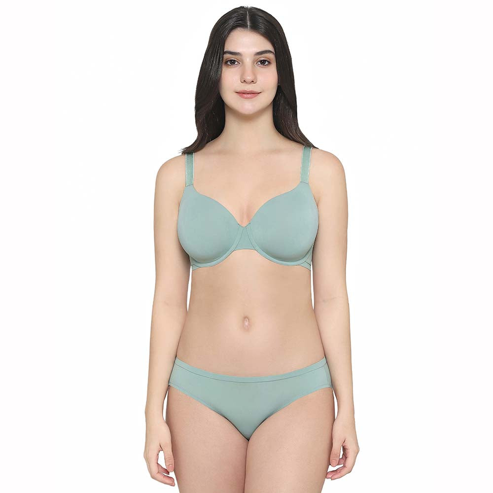 Everyday Elegance Low Waist Medium Coverage Everyday Wear Bikini Panty - Green
