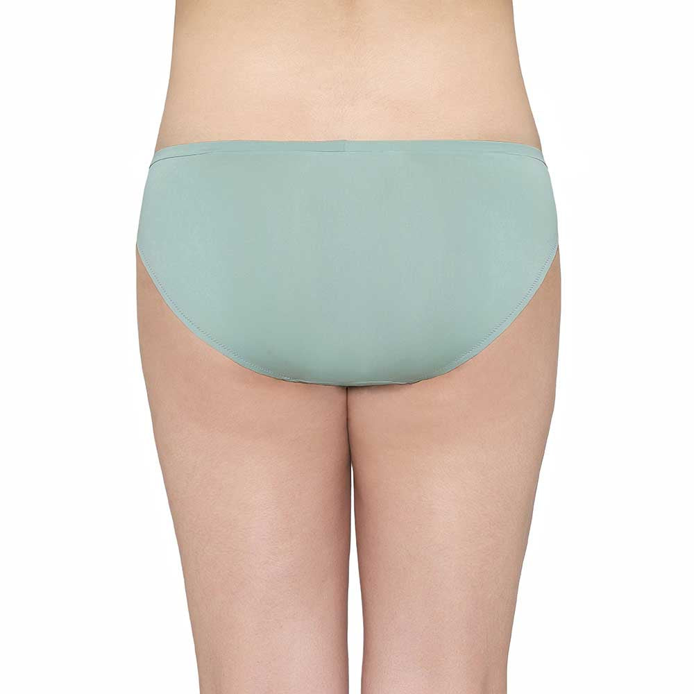Everyday Elegance Low Waist Medium Coverage Everyday Wear Bikini Panty - Green