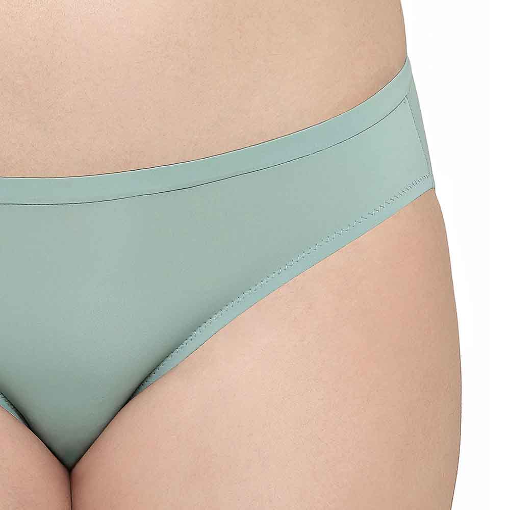 Everyday Elegance Low Waist Medium Coverage Everyday Wear Bikini Panty - Green