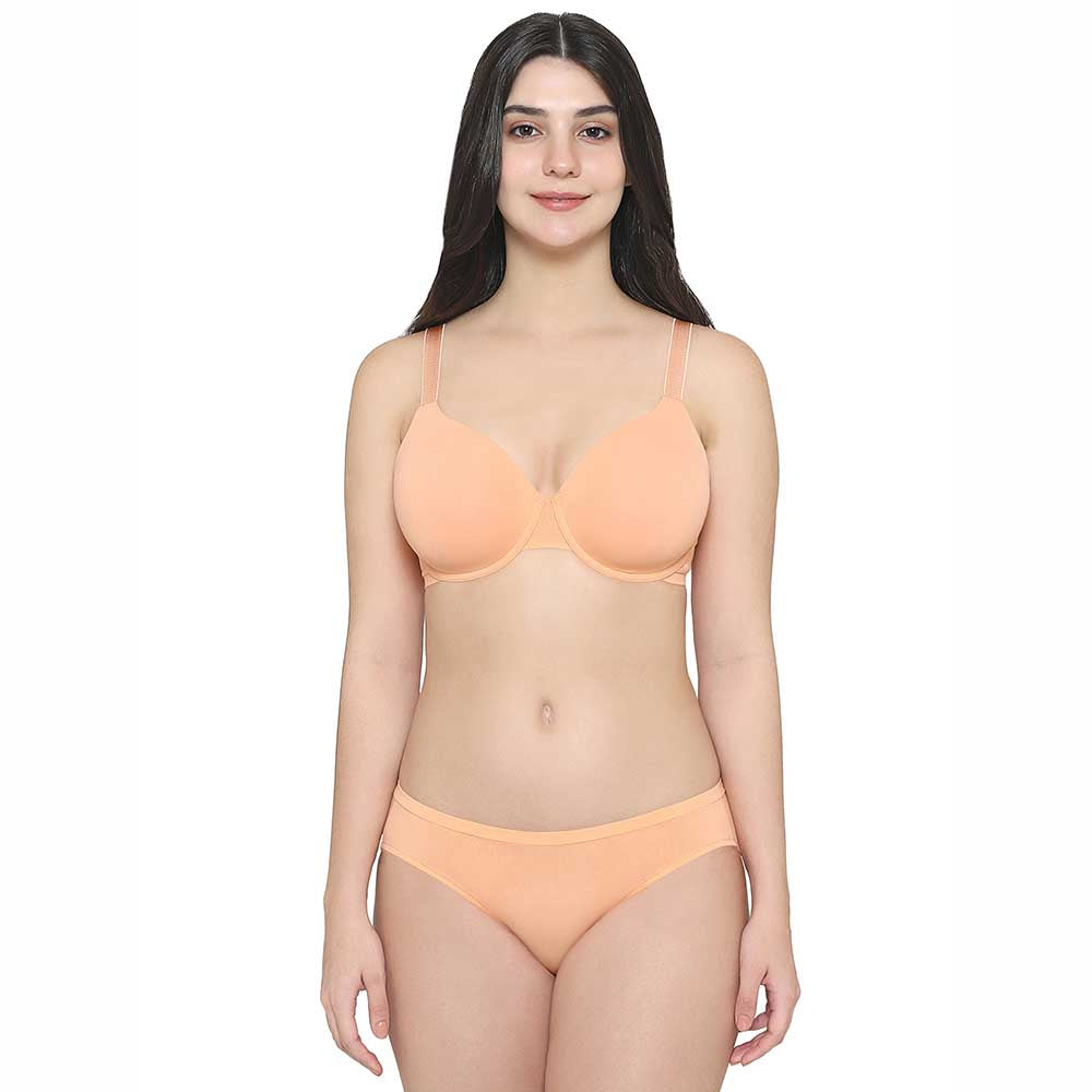 Everyday Elegance Low Waist Medium Coverage Everyday Wear Bikini Panty - Peach