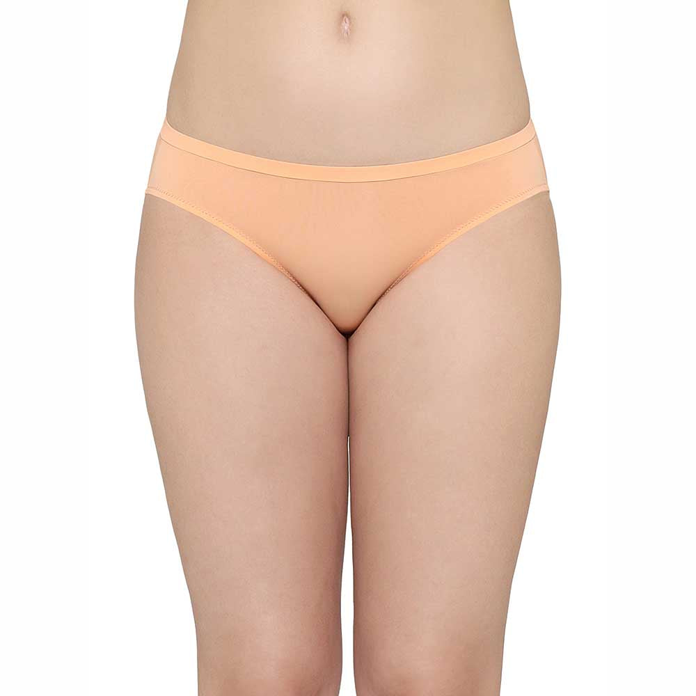 Everyday Elegance Low Waist Medium Coverage Everyday Wear Bikini Panty - Peach
