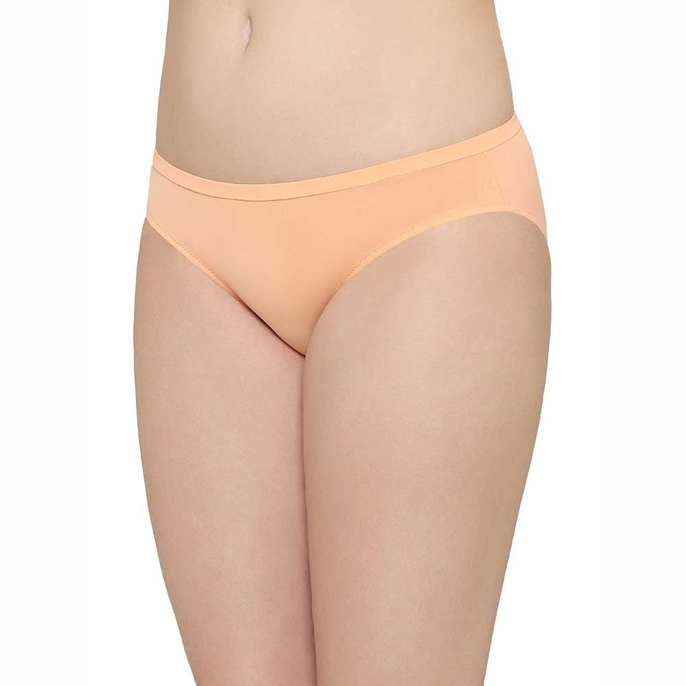 Everyday Elegance Low Waist Medium Coverage Everyday Wear Bikini Panty - Peach