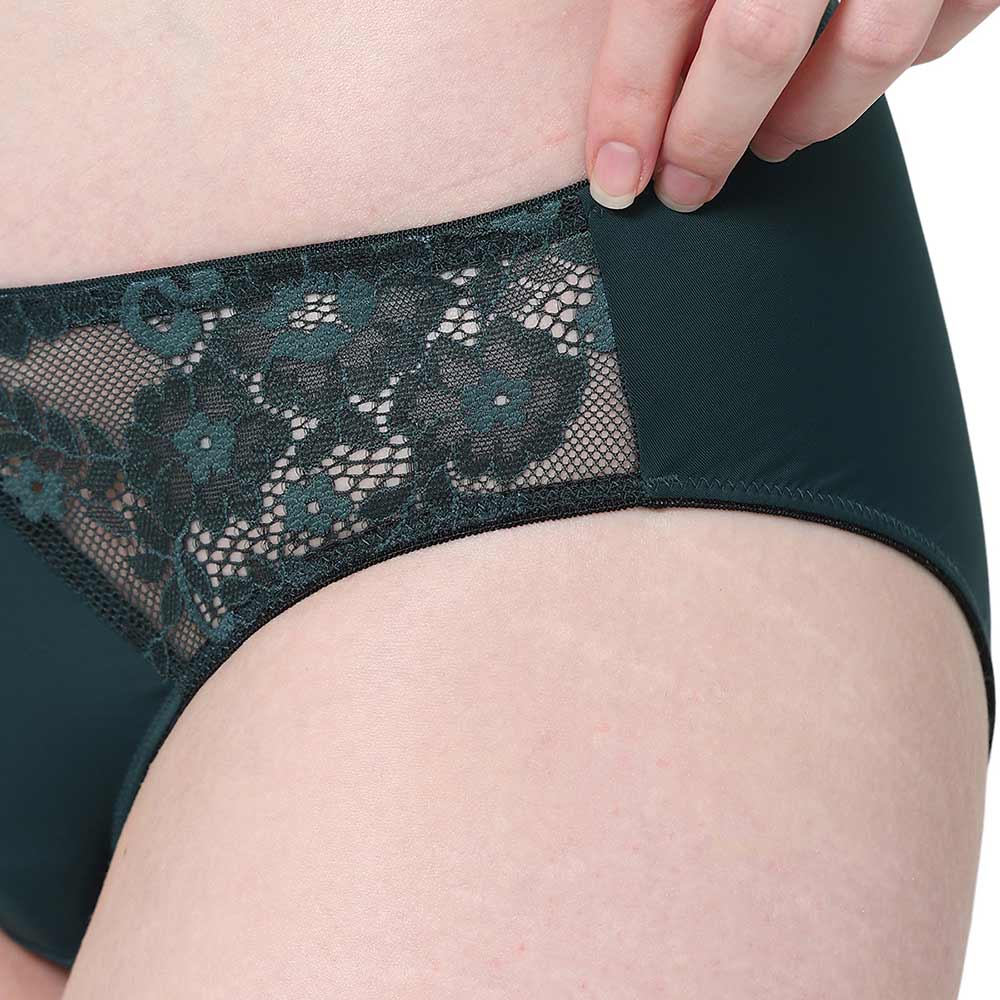Balcony & Beyond Low Waist Medium Coverage Everyday Wear Bikini Panty - Dark Green