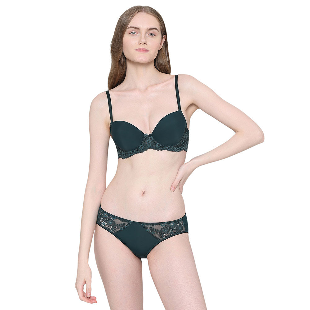 Balcony & Beyond Low Waist Medium Coverage Everyday Wear Bikini Panty - Dark Green