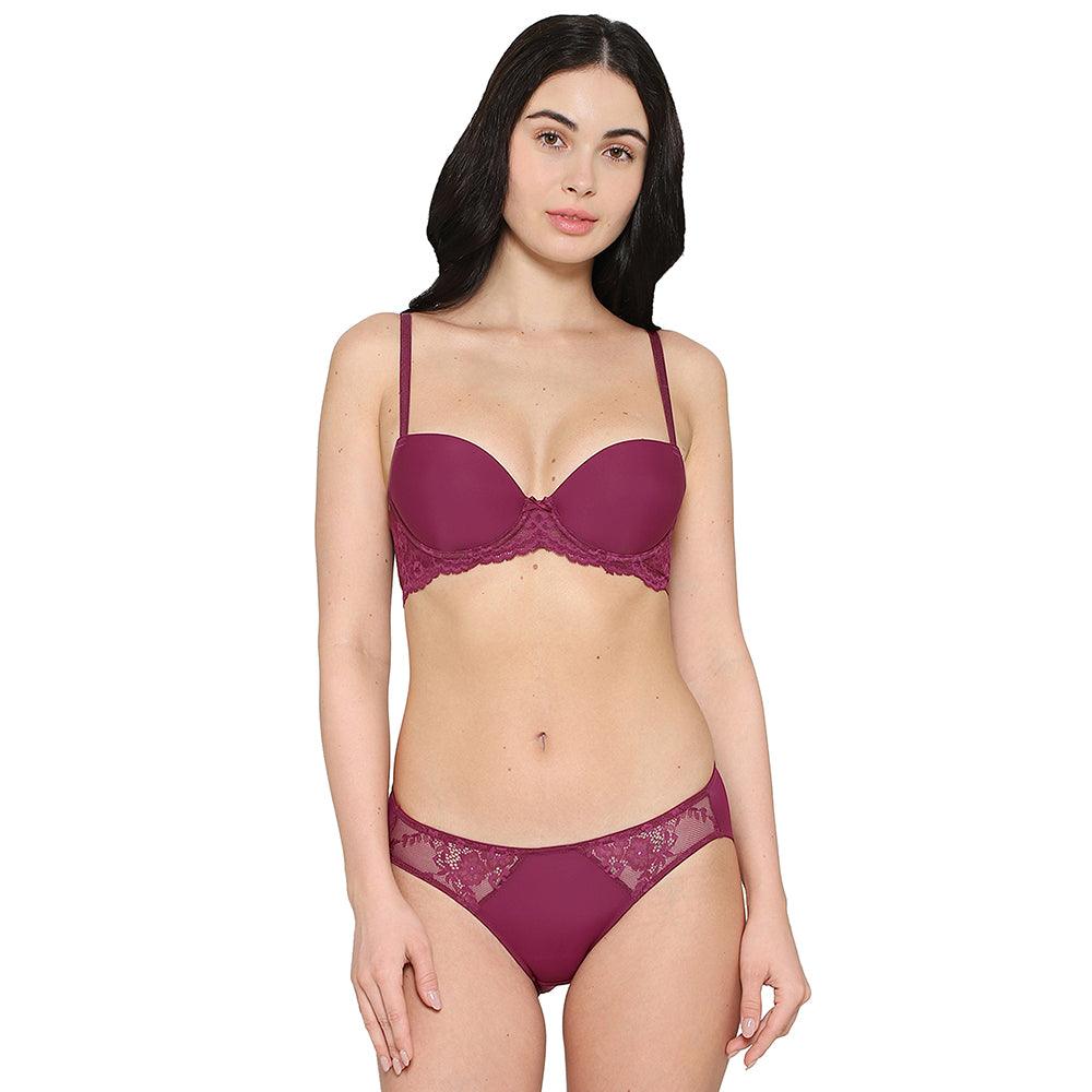 Balcony & Beyond Low Waist Medium Coverage Everyday Wear Bikini Panty-Wine