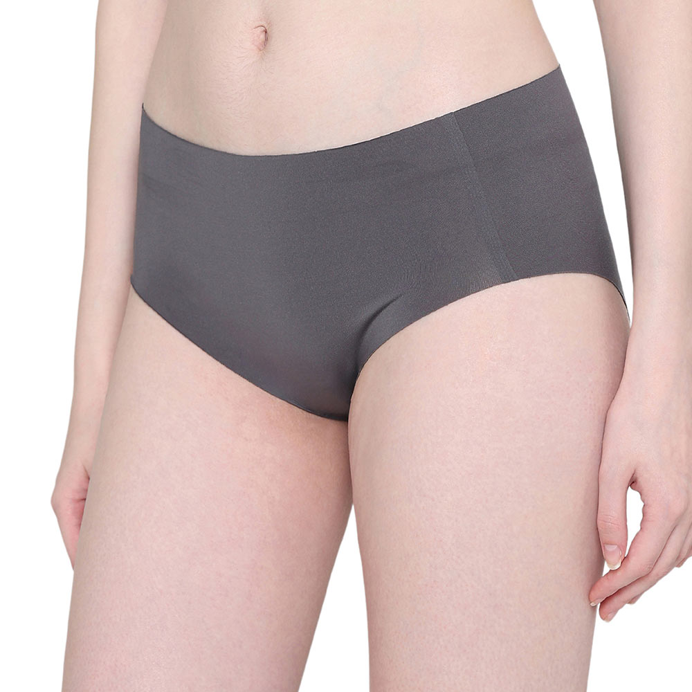 Invisible Comfort Mid-Waist Full Coverage Seamless Everyday wear Hipster Panty - Grey