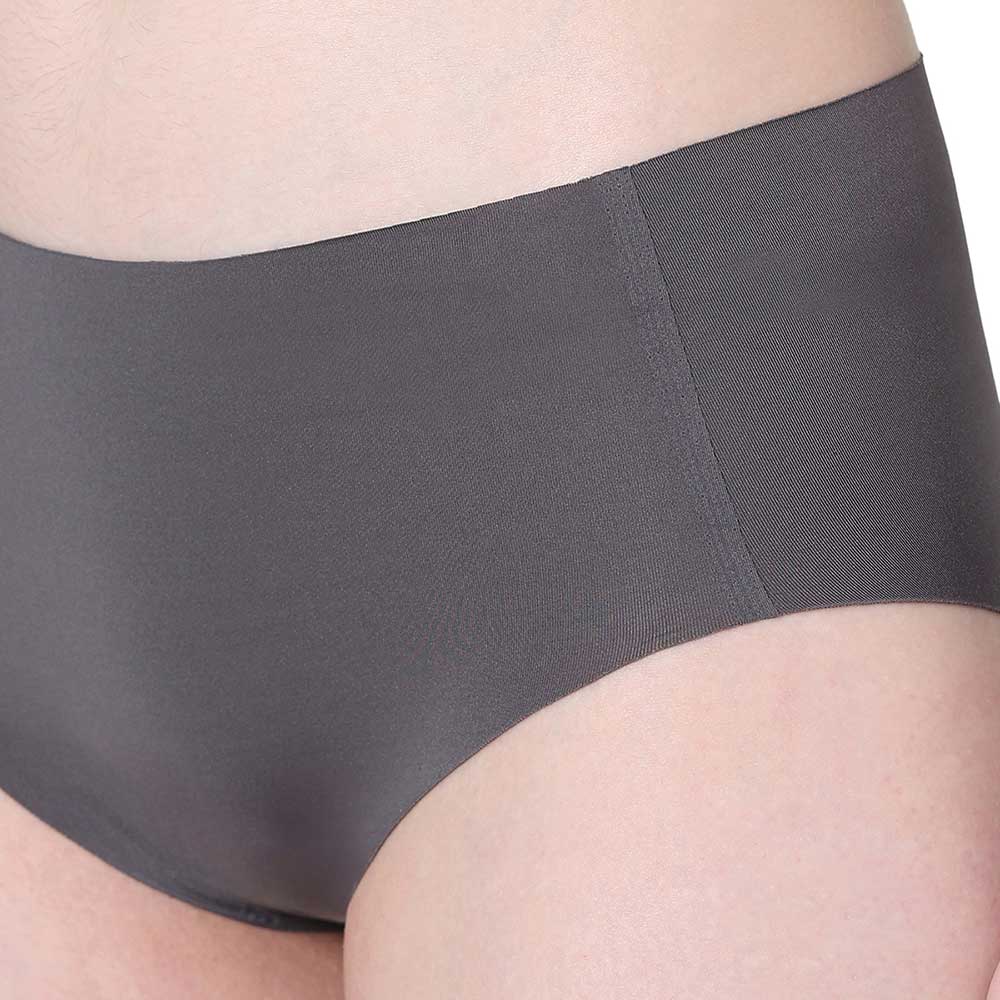 Invisible Comfort Mid-Waist Full Coverage Seamless Everyday wear Hipster Panty - Grey