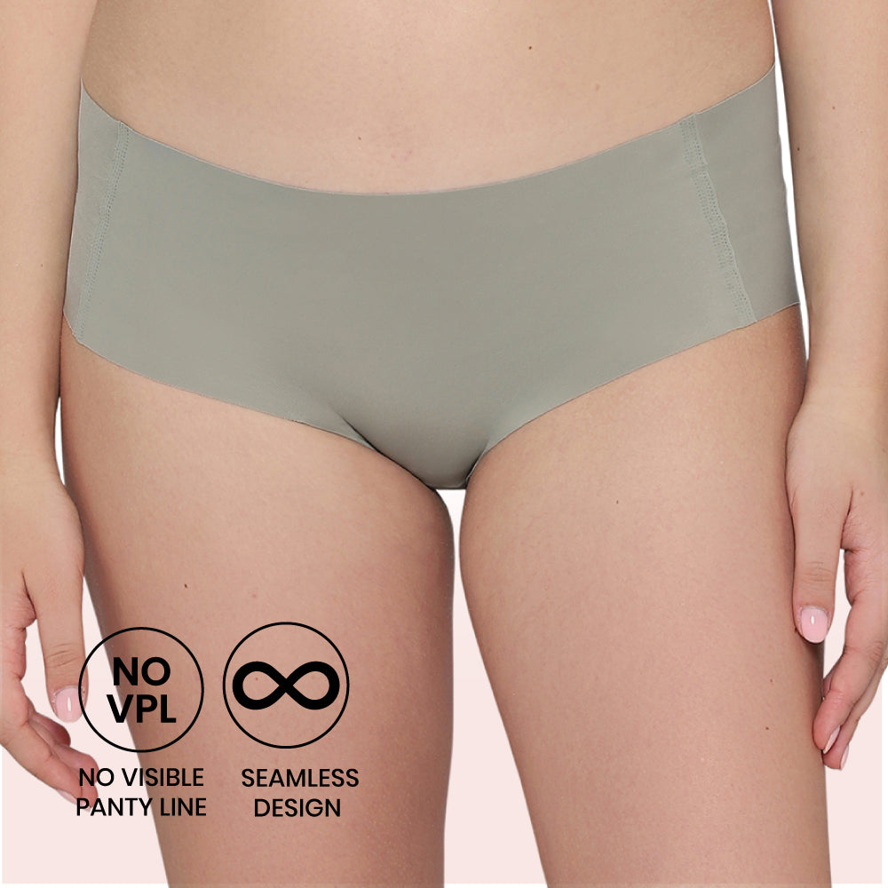 Invisible Comfort Mid-Waist Full Coverage Seamless Everyday wear Hipster Panty-Olive