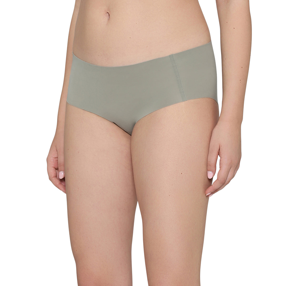 Invisible Comfort Mid-Waist Full Coverage Seamless Everyday wear Hipster Panty-Olive