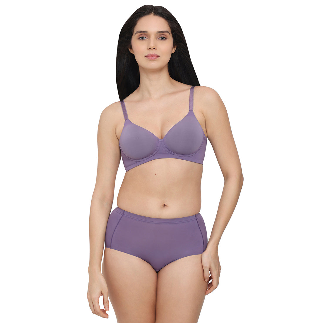Cool Comfort High-waist Full Coverage Everyday wear Midi Panty-Purple