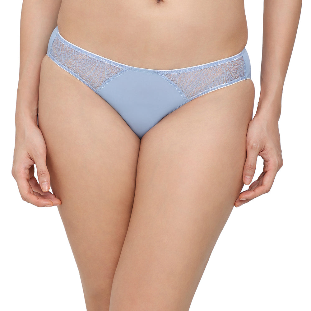 Cool Comfort Low-waist Medium Coverage Everyday wear Bikini Panty-Blue