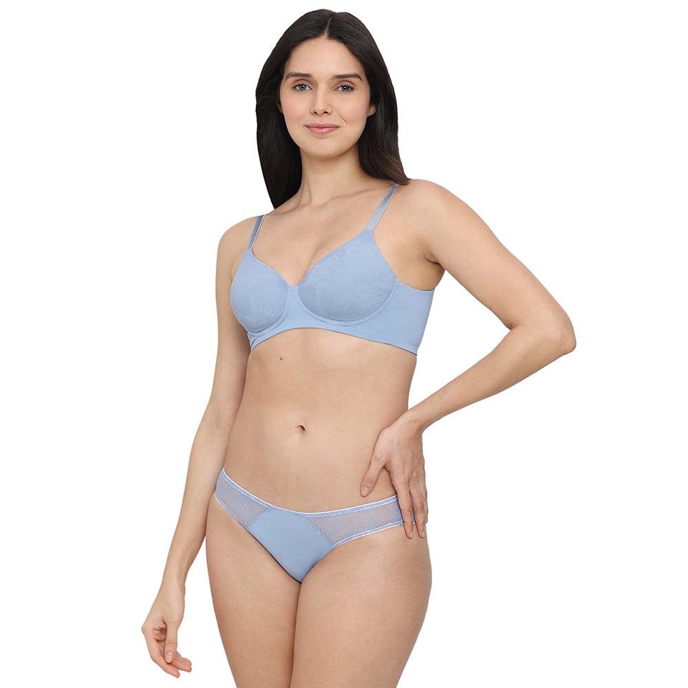 Cool Comfort Low-waist Medium Coverage Everyday wear Bikini Panty-Blue